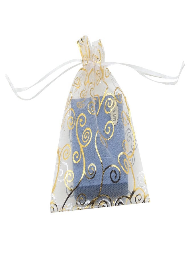 SUNGULF 50pcs Organza Pouch Bag Drawstring 5"x7" 13x18cm Strong Gift Candy Bag Jewelry Party Wedding Favor (Gold Silver) - Image 3